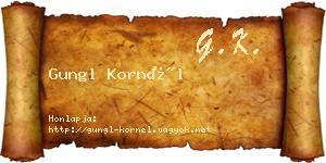 Gungl Kornél névjegykártya